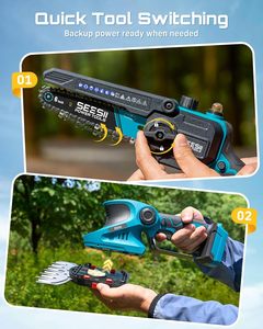 Sécateur Électrique Industriel 4-en-1 Sans Fil, <span class=keywords><strong>Taille</strong></span>-<span class=keywords><strong>Haie</strong></span>, Cisaille de Jardinage, Lame de 12 pouces, Pour Droitiers, 2 Batteries Rechargeables - Product Image 6