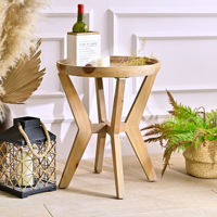Table basse pliante multifonctionnelle en bois massif antique INNOVA Home Accent, durable, pour le salon, certifiée