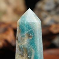 Tour de cristal en amazonite naturelle à pointe unique, obélisque en pierre précieuse bleue polie pour la méditation Reiki, le soulagement de l'anxiété et la guérison
