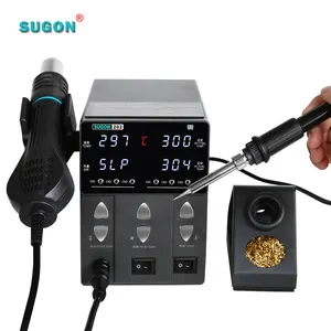 SUGON-herramientas de reparación móvil, estación de trabajo 2 en 1 con pistola de calor Sugon 202