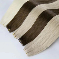 Vente en gros Genius trame de cheveux Cabello Humano naturel naturel blond brut génie trame russe extensions de cheveux naturels