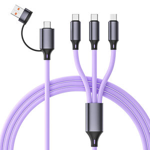 स्मार्टफोन के लिए आईफोन के लिए फैक्टरी मूल्य अनुकूलित लोगो सिलिकॉन 120w 6a 2 में 3 फास्ट चार्जिंग केबल यूएसबी से सी डेटा केबल - Product Image 4