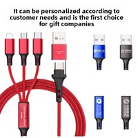 Kabel Data Ponsel Multi-Fungsi Lima-dalam-Satu dengan Konektor USB-A USB-C untuk Ponsel, Kompatibel untuk Android