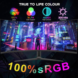 จอภาพสำหรับเล่นเกม4K HDR 21:9แบบโค้ง34นิ้วพร้อมไฟ LED 180Hz อัตราการรีเฟรชอินเตอร์เฟซ DP สีดำใหม่ - Product Image 4