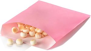 Sacs en papier sulfurisé jetables pour poulet frit, biscuits, pop-corn - Qualité alimentaire, recyclables, taille et logo personnalisables, rose - Product Image 2