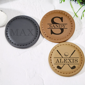 Vente chaude personnalisé en cuir PU marqueur de balle de Golf Logo personnalisé aides à la formation de Golf pour hommes cadeaux de Golf de grand-père - Product Image 4