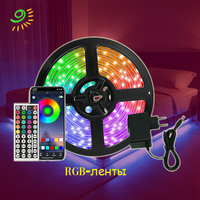 Adaptateur EU Joystar, 44 touches, télécommande RGB 4848, kits de bande lumineuse LED intelligente avec contrôle par application pour la décoration intérieure