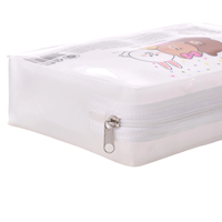 Pochette de voyage imperméable à grande capacité avec fermeture éclair en EVA transparente, motif de dessin animé, sac de rangement portable pour cosmétiques et maquillage