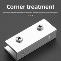 Support de fixation en alliage d'aluminium électroplaqué en forme de U pour verre trempé de toilettes, clip de fixation pour cloison
