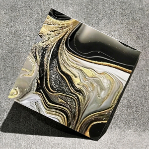 Piastrelle in Porcellana Effetto Marmo Nero Onice Agata 600x600, Finitura Lucida con Venature Dorate, per <span class=keywords><strong>Pavimenti</strong></span> e Pareti di Ville, Hotel e Progetti di Lusso - Product Image 5