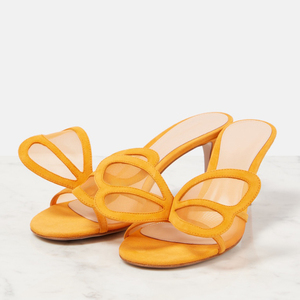 Sandales à talons hauts pour femmes, style mules à bout ouvert, avec empeigne en résille, sexy et tendance - Product Image 4