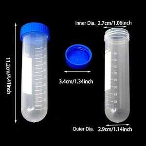 वर्नरलैब 50 मिलीलीटर राउंड बॉटम प्लास्टिक लैब सेंट्रीफ्यूज ट्यूब प्रयोगशाला परीक्षण ट्यूब स्क्रू कैप के साथ - Product Image 2
