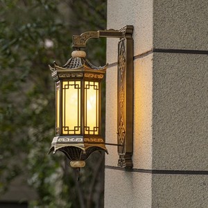 Exterior impermeable mármol chino cuadrado patio pasillo Scape comunidad Hotel lámpara de pared PC cuerpo LED fuente de luz cilindro - Product Image 1