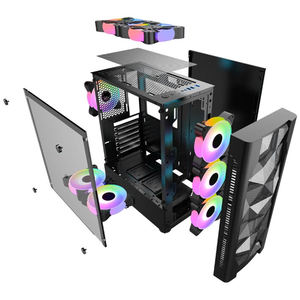 Boîtier d'ordinateur PC Lovingcool OEM ODM, vente chaude, blanc, ATX, Micro-ATX, ITX, <span class=keywords><strong>tour</strong></span> de jeu moyenne, USB3.0, ventilateur RGB, boîtier de bureau pour <span class=keywords><strong>gamer</strong></span> - Product Image 6