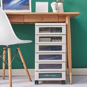 Großhandel Büro B4 Datei Organisation Kunststoff Lager regal Haushalt Desktop Make-up Transparente Schublade Lagers chrank mit Rädern - Product Image 3