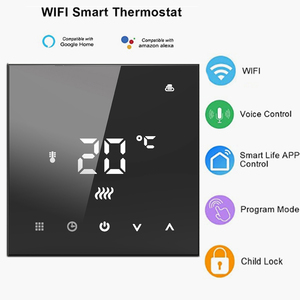 Nhà máy OEM HY607 wifi thông minh tĩnh nhiệt hiển thị kỹ thuật số 5 + 2 lập trình dưới sàn điện sưởi ấm nhiệt Màn hình cảm ứng - Product Image 4