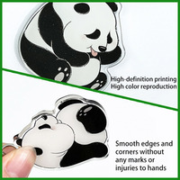 Llavero de Panda Acrílico con Cordón Ajustable, Accesorio Creativo para Mochila, Lindo Llavero de Pareja de Dibujos Animados al por Mayor