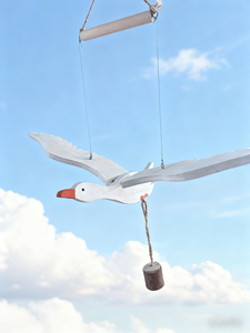 Op maat gemaakte gegraveerde houten hangende mobiel ornament met vogels, dieren thema, milieuvriendelijk, decoratief voor de kinderkamer - Product Image 2