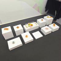 Ensemble de présentoirs cubes en acrylique blanc pour décoration de mariage, vitrine de boutique, socles pour buffet et aliments