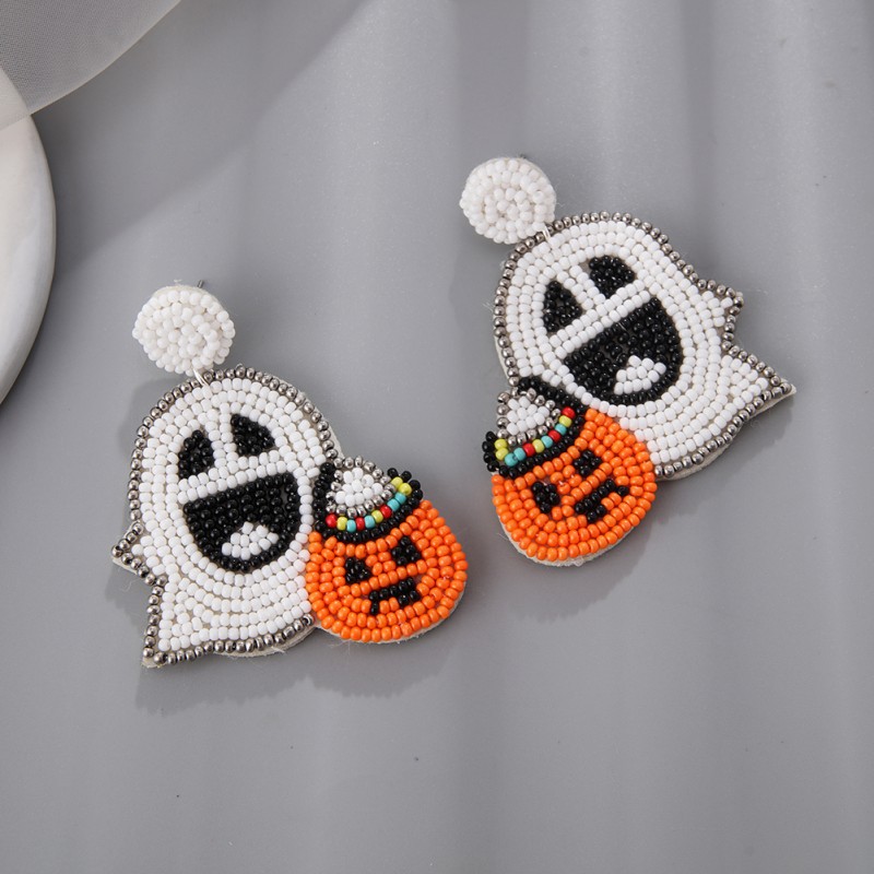 Orecchini A Forma Di Fantasma In Acrilico Per Halloween - 3 Design Divertenti Con Zucca E Fantasmi, Leggeri, Ipoallergenici, Regalo Spettrale Per Donne - 2
