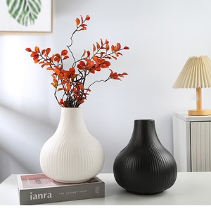Jarrón Grande de Cerámica Blanca Bisque con Forma Sencilla y Elegante para Decoración del Hogar, Exhibición Floral Hidropónica en la Sala de Estar - Product Image 2