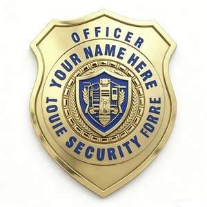 Badge d'honneur personnalisé pour équipement de pompier, plaqué or, émail dur, 3D en relief, pour uniforme - Product Image 1