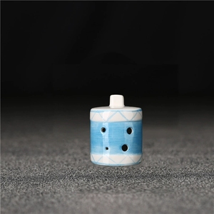 Ocarina en porcelaine à 6 trous en forme de tambour, colorée et peinte à la main, idéale comme cadeau musical pour enfants (vente en gros) - Product Image 5