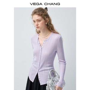 Suéter de Punto con Botones Plateados para Mujer, Marca VEGA CHANG, Color <span class=keywords><strong>Gris</strong></span> Oscuro, <span class=keywords><strong>Cuello</strong></span> en V, Estilo Casual, Prenda de Punto Elegante - Product Image 2