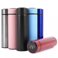 Botol air anti karat, termos 500ML, botol air Baja anti karat, termos pintar, dengan tampilan suhu