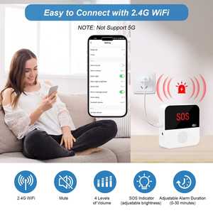 Nieuwe Aankomst Tuya Smart Wifi Paniekknop Ouderen <span class=keywords><strong>Alarm</strong></span> Sos Armband Emergency <span class=keywords><strong>Wireless</strong></span> Watch Verpleegster Call Pager Calling Systeem - Product Image 2