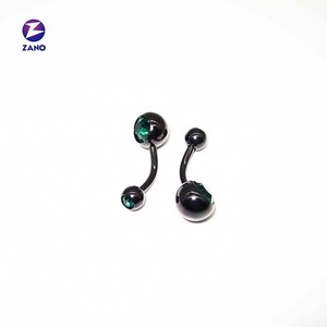 Anello per <span class=keywords><strong>Ombelico</strong></span> in Acciaio Inossidabile per Bambini con Doppio Cristallo, <span class=keywords><strong>Piercing</strong></span> all'<span class=keywords><strong>Ombelico</strong></span>, Calibro 14, Placcato <span class=keywords><strong>Oro</strong></span> 18K, Regalo di Nozze - Product Image 3