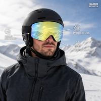 Masque de ski/snowboard HUBO HB-35 avec lentille magnétique, système de verrouillage latéral, monture en TPU, anti-buée, photochromique, polarisé, UV400, bleu, vert, gris