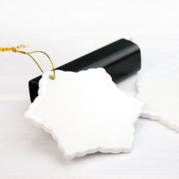 Nouvel an décoration noël boule en céramique arbre ornements noël pendentif suspendu-rond coeur Sublimation blanc pour transfert de chaleur