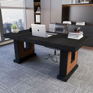 Nouveau design, mobilier de bureau moderne, table en bois, bureau de direction, bureau en bois de chêne noir - Product Image 1