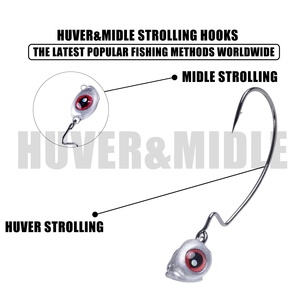 Nouveau modèle 2026 Hameçons de jig biomimétiques 3D à fond barbelé, anti-accrocs, à effet œil de poisson simulé, résistants aux obstacles, <span class=keywords><strong>pour</strong></span> montage Texas en rivière - Product Image 2