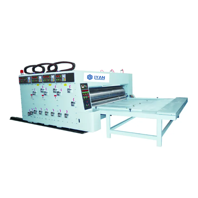 Semi-auto cartone flexo stampante slotter rotary die cutter/cartone ondulato macchina da stampa