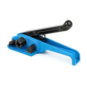 Blue Base And Black Handle Handheld PET Strapping Tool With Cutter Built Inside For Manual Strap Tension