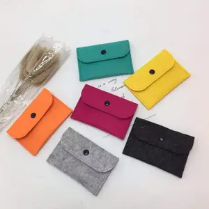 China wholesale envelope felt change purse/Felt coin purse Eco-friendly wallet felt solid color bag can be customized