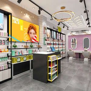La pantalla del gabinete moderno Simple estante de exhibición de salón de belleza producto contra <span class=keywords><strong>paleta</strong></span> de maquillaje de - Product Image 4
