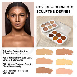 <span class=keywords><strong>Palette</strong></span> de crème contouring et correctrice Oalen Private Label, 6 teintes, couvrance totale, fond de teint pour corriger les taches sombres - Product Image 6