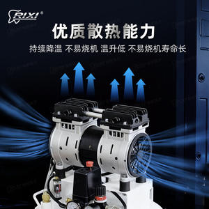 Compresor de aire dental Rixi 1WE-32, compresor eléctrico de pistón sin aceite para uso clínico - Product Image 4