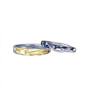 Anillo De Acero Inoxidable Platinum Plated Sun Moon Zircon Star Design <b>Couple</b> <b>Ring</b> Men and Women Lover <b>Ring</b> for Valentine's Gift - Product Image 5