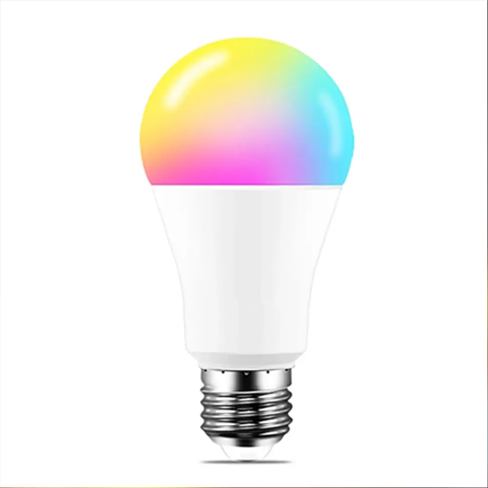 Lampu LED pintar Tuya, kontrol App RGB bola lampu LED pintar Google Home
