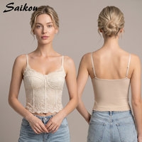 Nouvel Arrivage – Caraco Sexy en Dentelle Doux et Respirant avec Soutien-Gorge Intégré et Coussinets Rembourrés pour Femme – Vente en Gros