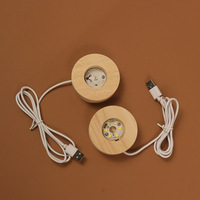 Lampe LED créative en bois massif, éclairée, rechargeable par USB, à commande tactile
