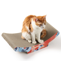 Lit grattoir incurvé de luxe pour chat en carton ondulé, coussin de grattage pour chat