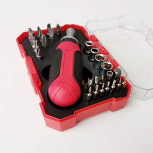 Ensemble d'outils à main Lixin 28 pièces, kit de tournevis à cliquet métrique pour usage domestique avec plusieurs embouts et étui portable - Product Image 1