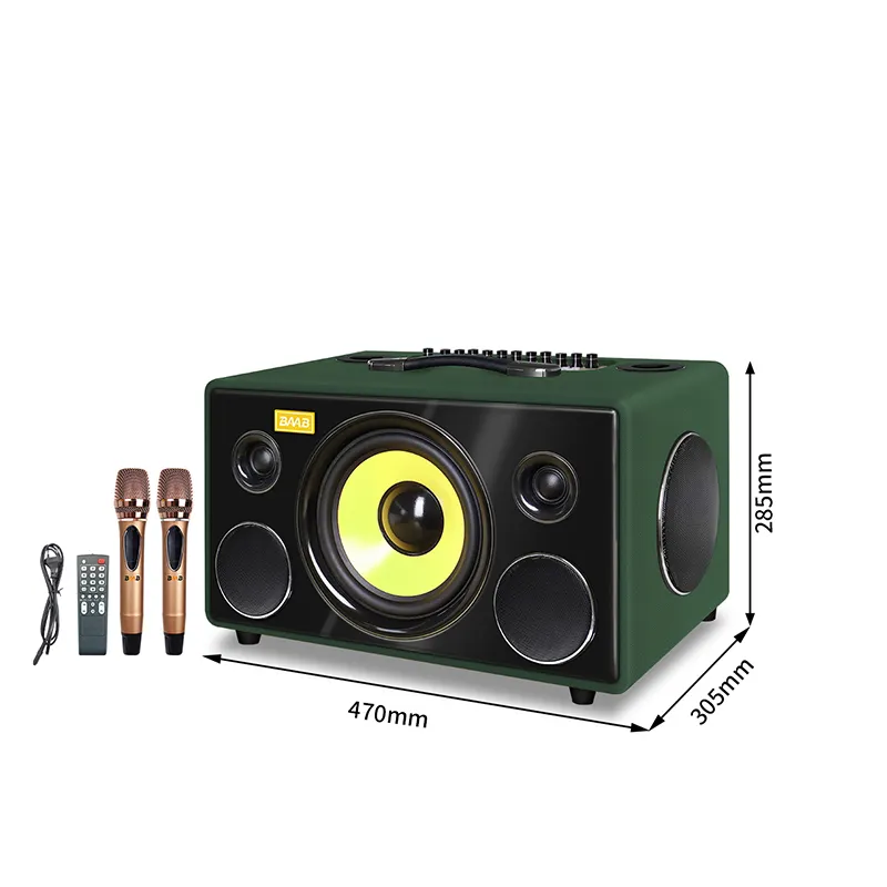 Professionelle Hochleistungs-8-Zoll-Bass Holz-Wireless Speaker Heimkino Audio-System Ton Party DJ Lautsprecher