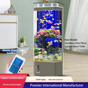 <span class=keywords><strong>Aquarium</strong></span> en verre pour salon, petit et moyen, pour la maison, sur pied, filtre arrière, carré, vertical, sans changement d'eau, 2 ans - Product Image 2