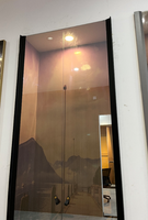Nouveau style de porte, porte simple, profilés de cadre en aluminium doré laiton avec charnière à fermeture douce à 180 degrés